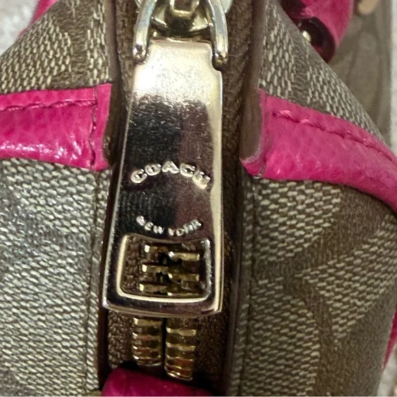 Coach Signature Bennett Brown and Pink Mini Satchel - Picture 8 of 16